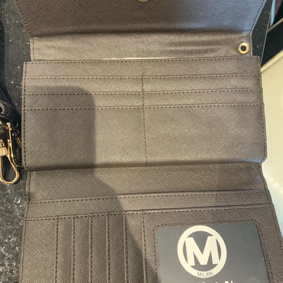 Milan chocolate 2 strap bag, matching wallet . NEW - Picture 4 of 6